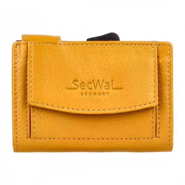 SecWal Kartenetui Mit Münzfach Druckknopf Geldbörse Aus Leder