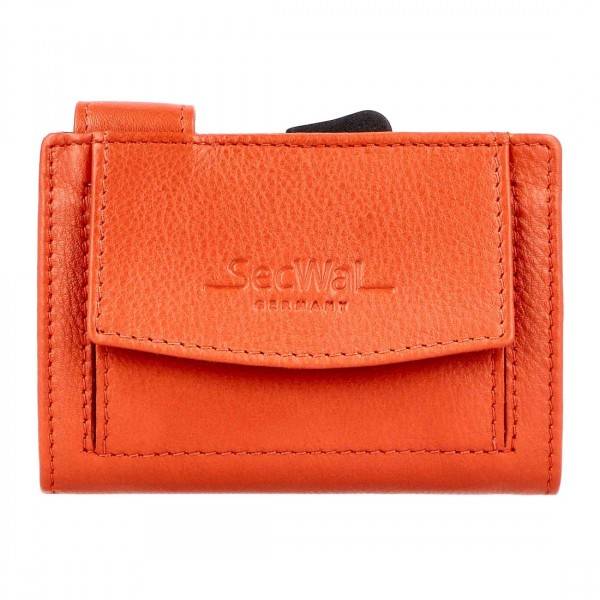 SecWal Kartenetui Mit Münzfach Druckknopf Geldbörse Aus Leder