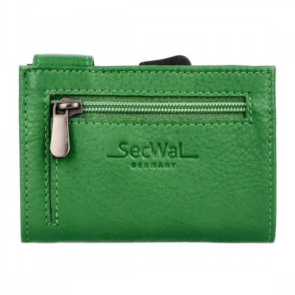 SecWal Kartenetui Mit Münzfach Reißverschluss Geldbörse Aus Leder