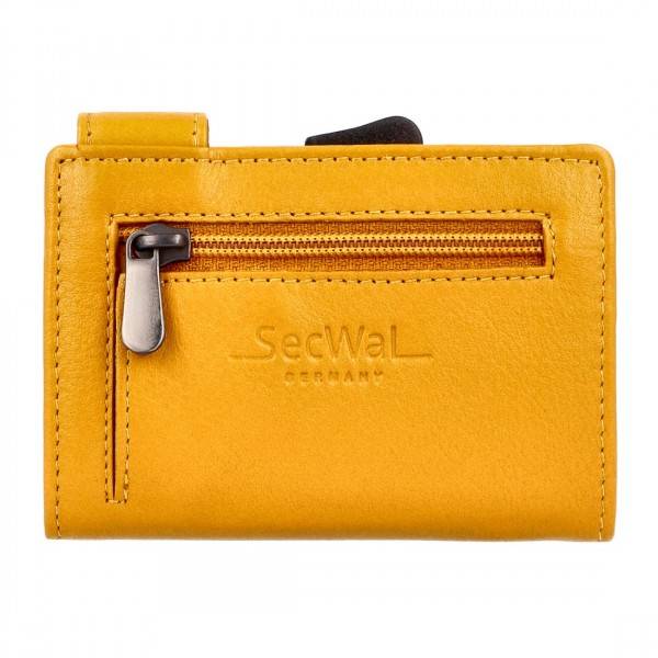 SecWal Kartenetui Mit Münzfach Reißverschluss Geldbörse Aus Leder