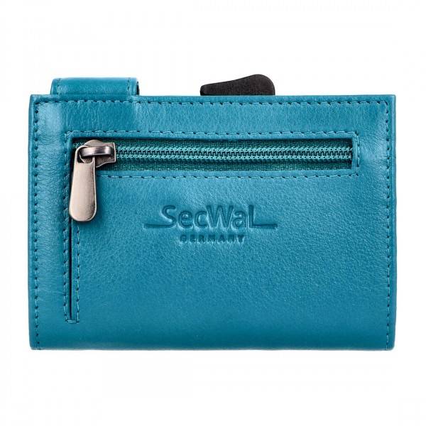 SecWal Kartenetui Mit Münzfach Reißverschluss Geldbörse Aus Leder
