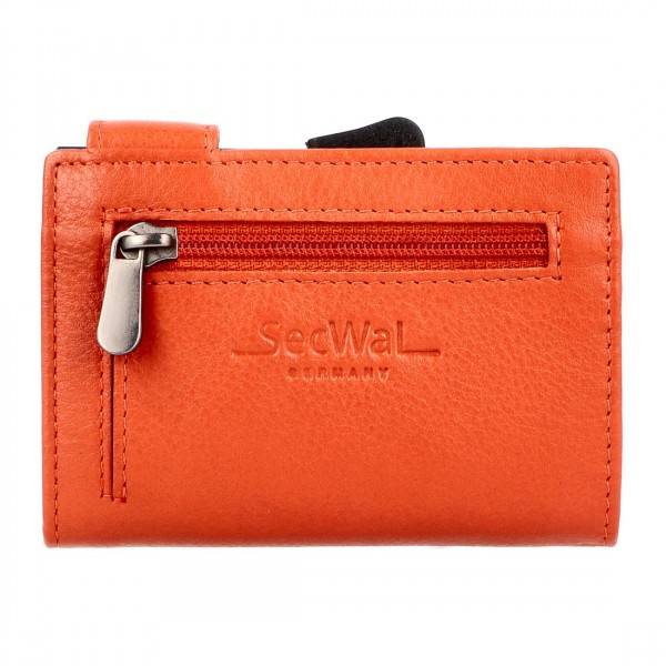 SecWal Kartenetui Mit Münzfach Reißverschluss Geldbörse Aus Leder