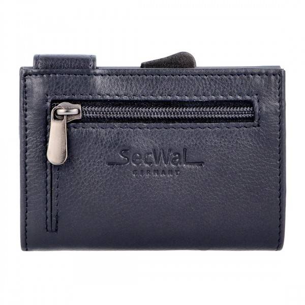 SecWal Kartenetui Mit Münzfach Reißverschluss Geldbörse Aus Leder