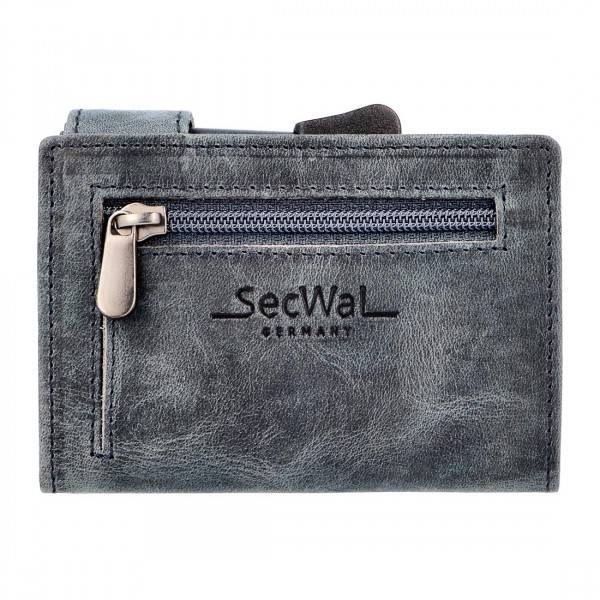 SecWal Kartenetui Mit Münzfach Reißverschluss Geldbörse Aus Leder