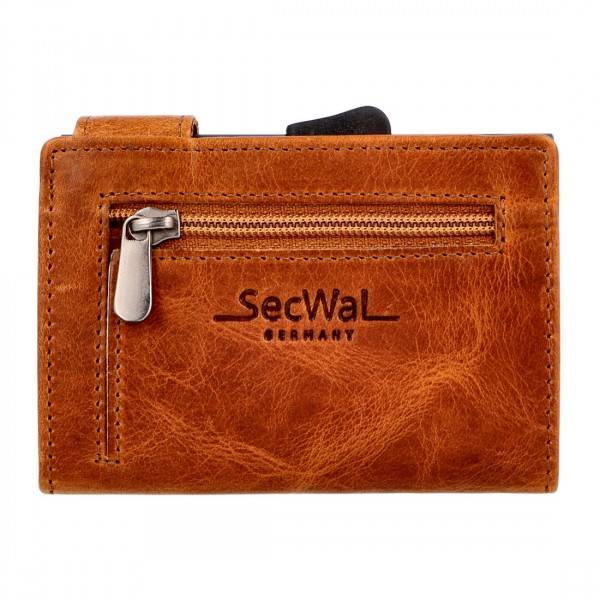 SecWal Kartenetui Mit Münzfach Reißverschluss Geldbörse Aus Leder