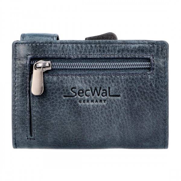 SecWal Kartenetui Mit Münzfach Reißverschluss Geldbörse Aus Leder