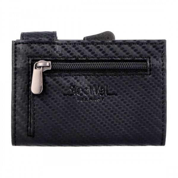 SecWal Kartenetui Mit Münzfach Reißverschluss Geldbörse Aus Leder