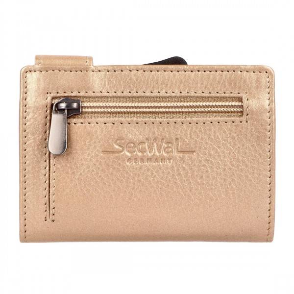 SecWal Kartenetui Mit Münzfach Reißverschluss Geldbörse Aus Leder