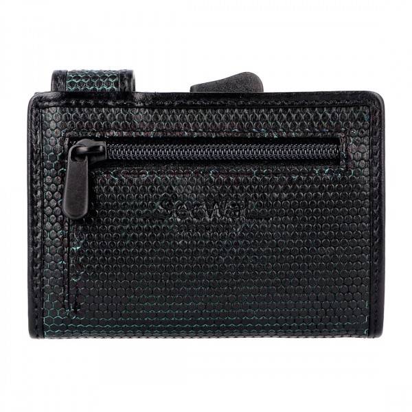 SecWal Kartenetui Mit Münzfach Reißverschluss Geldbörse Aus Leder