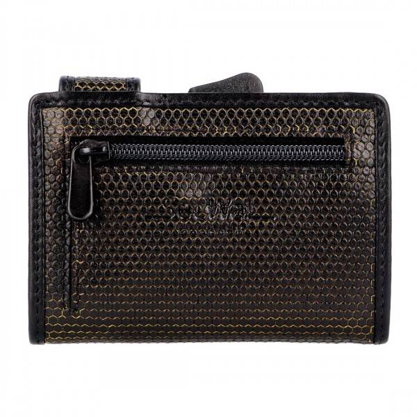 SecWal Kartenetui Mit Münzfach Reißverschluss Geldbörse Aus Leder