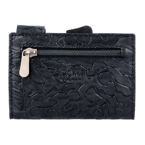 SecWal Kartenetui Mit Münzfach Reißverschluss Geldbörse Aus Leder