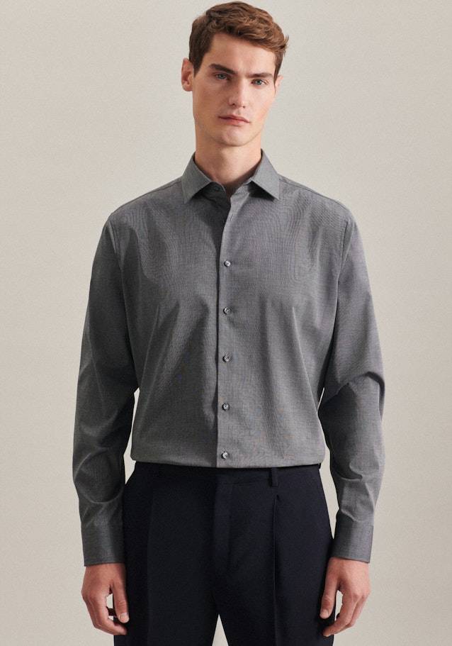 Seidensticker Bügelfreies Fil a fil Business Hemd in Shaped mit Kentkragen