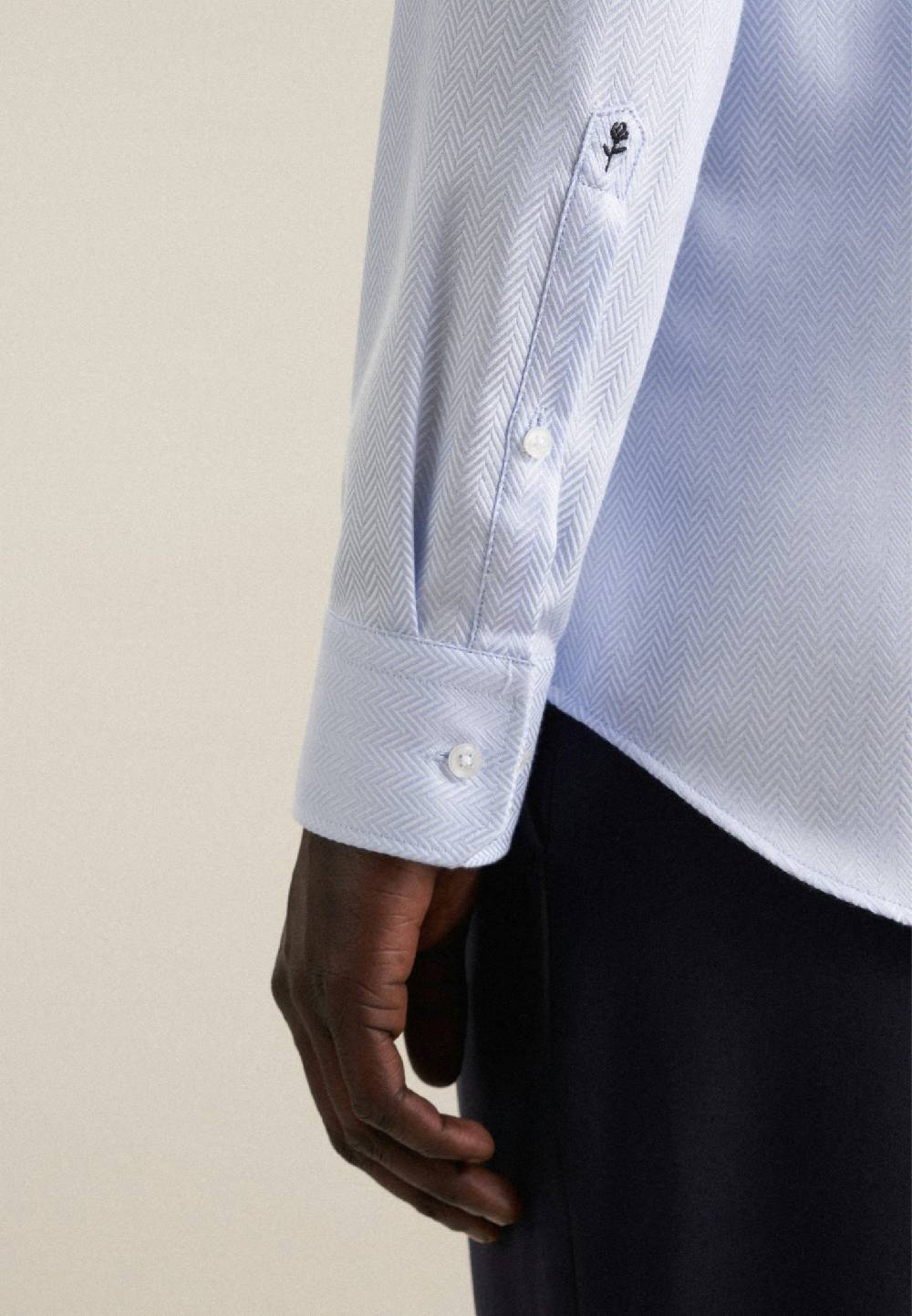 Seidensticker Bügelfreies Fischgrat Business Hemd In Slim Mit Kentkragen