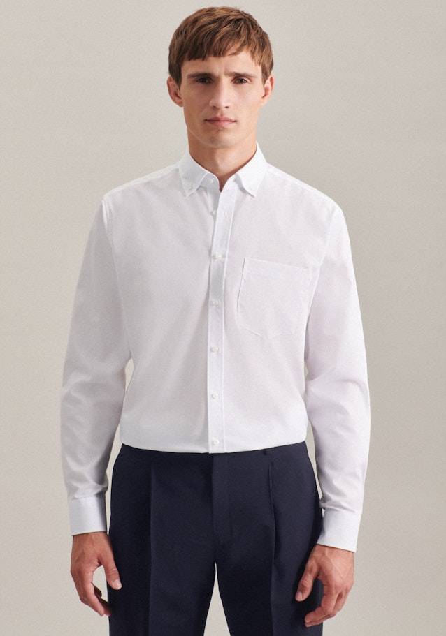 Seidensticker Bügelfreies Popeline Business Hemd in Regular mit Button-Down-Kragen