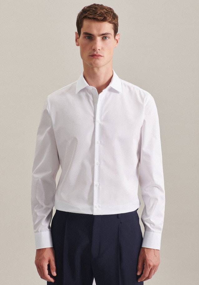 Seidensticker Bügelfreies Popeline Business Hemd in Shaped mit Kentkragen