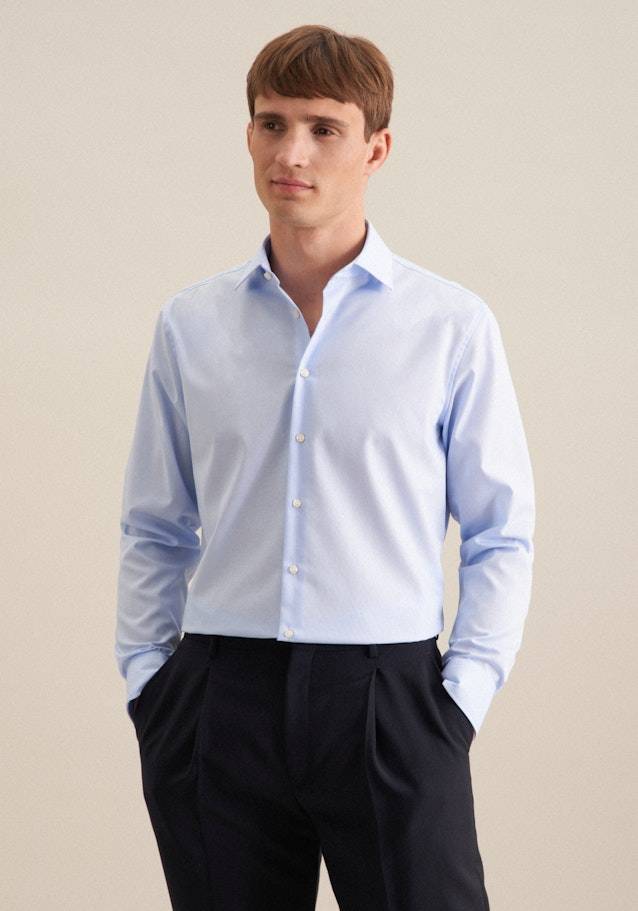 Seidensticker Bügelfreies Popeline Business Hemd in Shaped mit Kentkragen