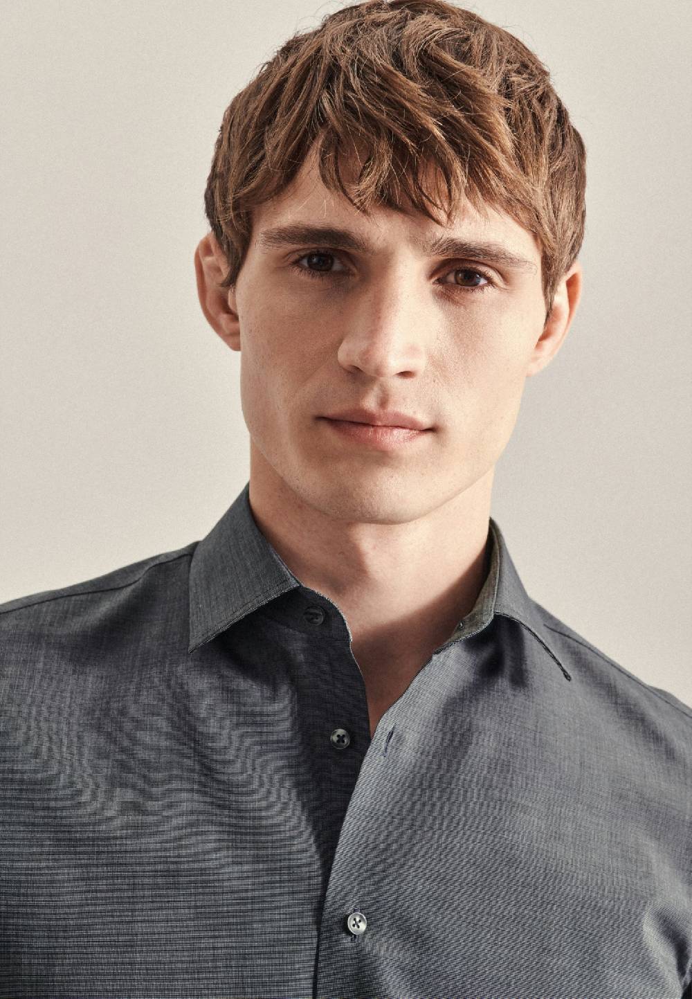 Seidensticker Bügelfreies Popeline Business Hemd In Slim Mit Kentkragen Und Extra Langem Arm