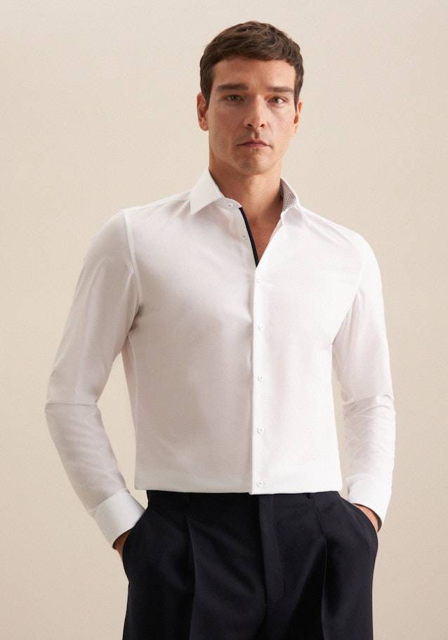 Seidensticker Bügelfreies Popeline Business Hemd in Slim mit Kentkragen