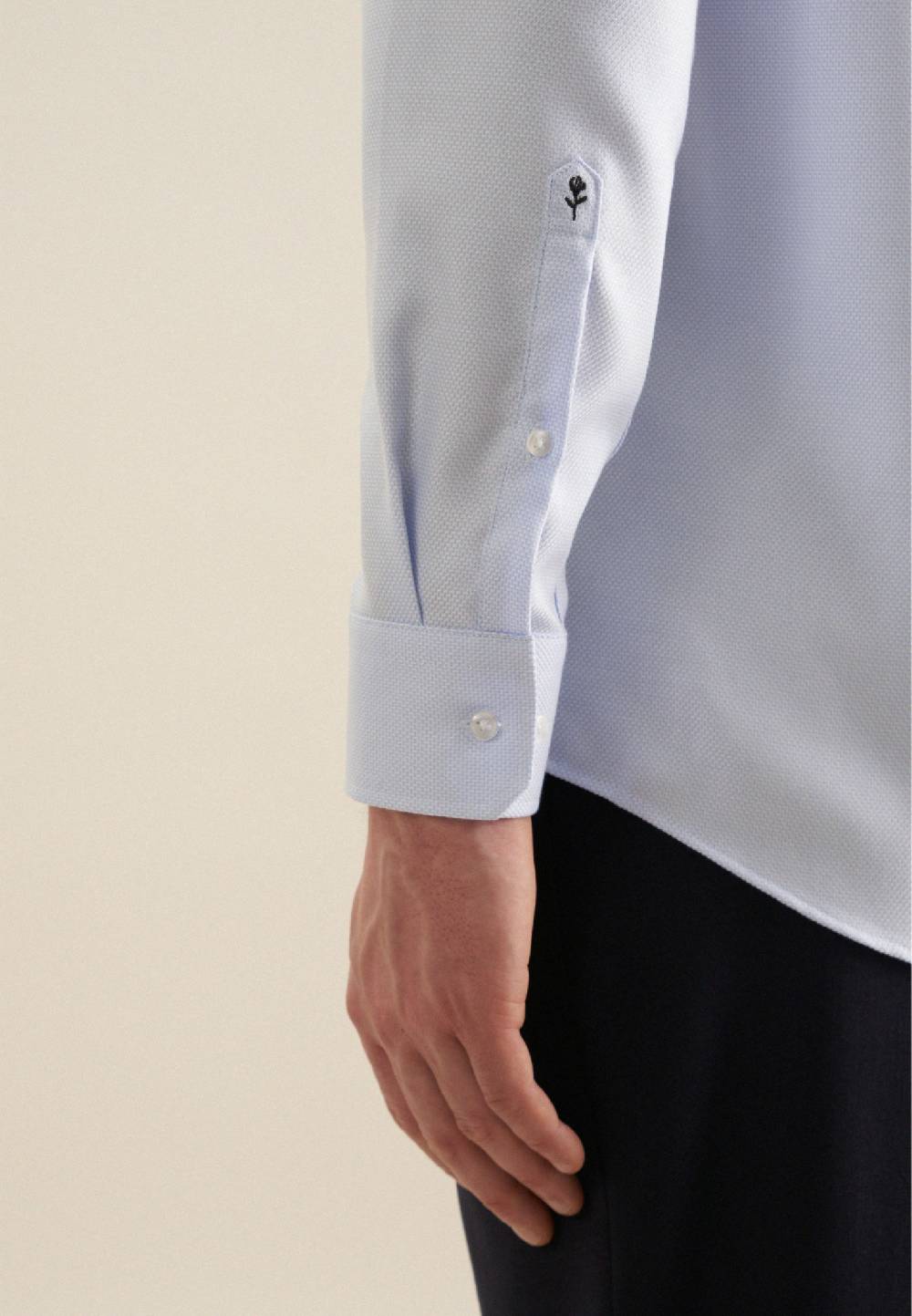 Seidensticker Bügelfreies Struktur Business Hemd In Regular Mit Kentkragen