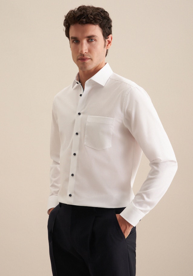 Seidensticker Bügelfreies Struktur Business Hemd in Regular mit Kentkragen