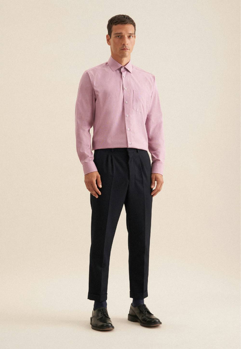 Seidensticker Bügelfreies Struktur Business Hemd In Regular Mit Kentkragen