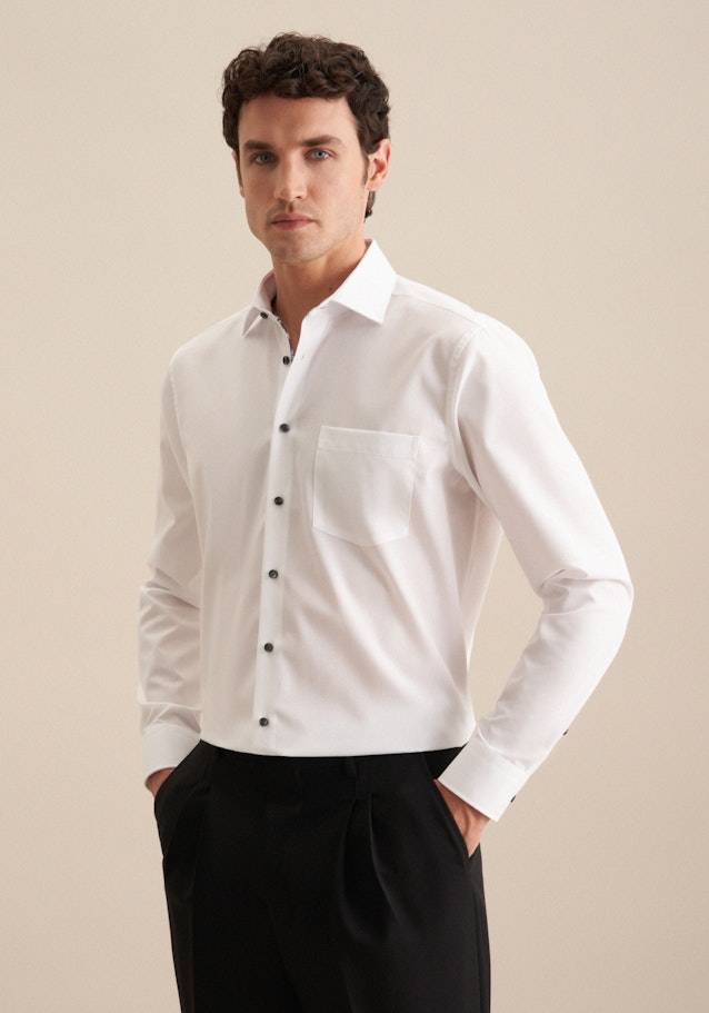 Seidensticker Bügelfreies Struktur Business Hemd in Regular mit Kentkragen