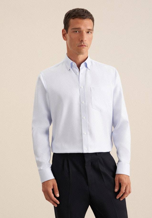 Seidensticker Bügelfreies Struktur Business Hemd in Regular mit Button-Down-Kragen