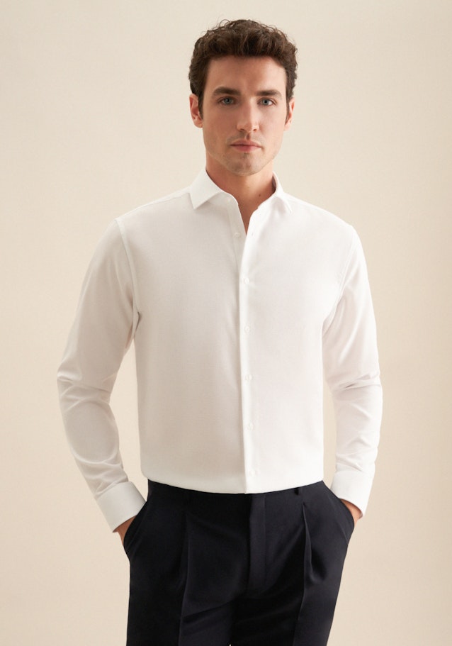 Seidensticker Bügelfreies Struktur Business Hemd in Regular mit Kentkragen