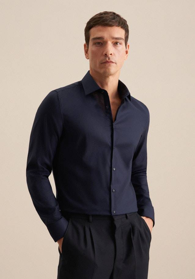 Seidensticker Bügelfreies Struktur Business Hemd in Slim mit Kentkragen