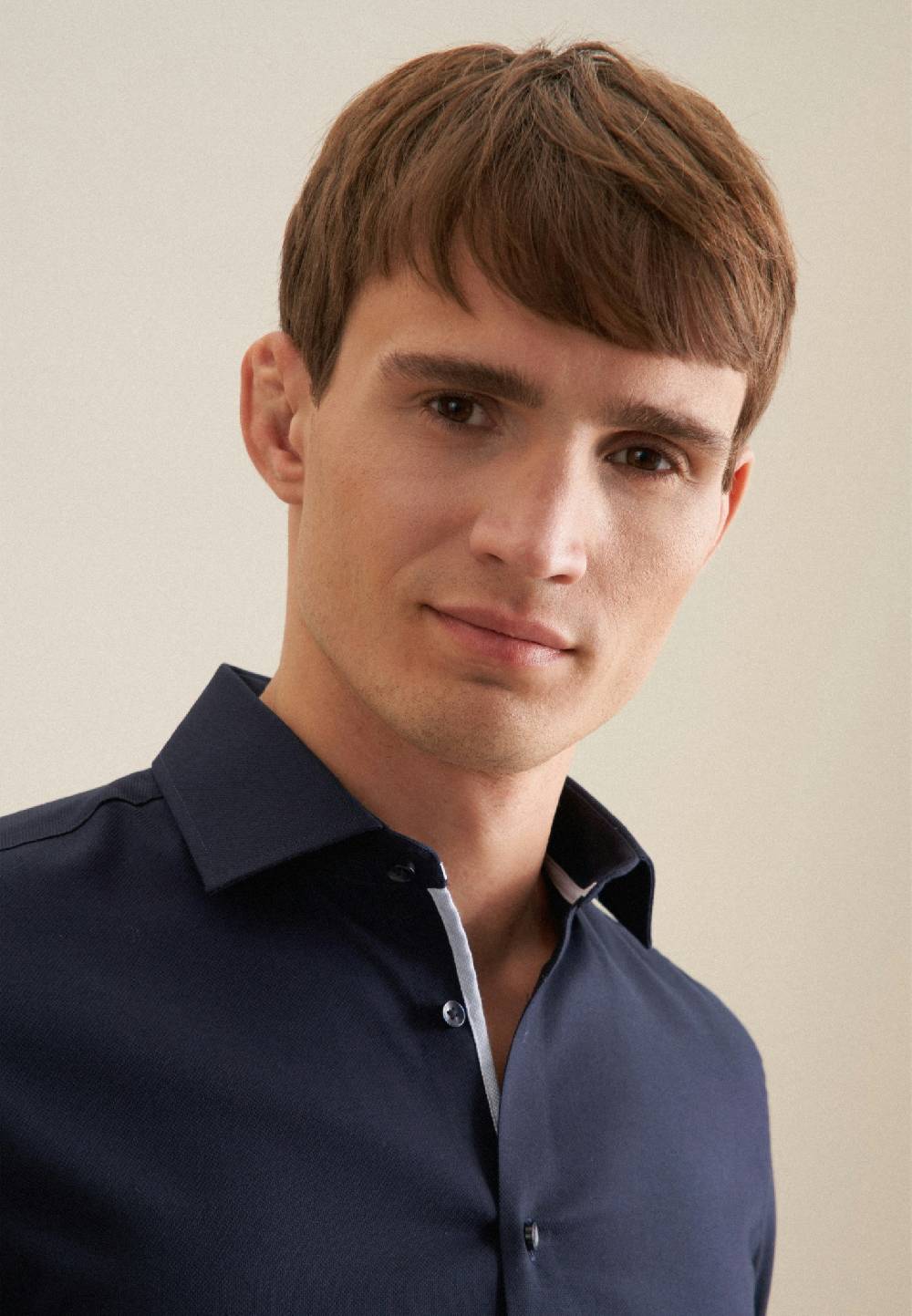 Seidensticker Bügelfreies Struktur Business Hemd In Slim Mit Kentkragen