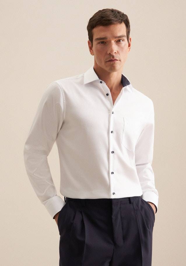 Seidensticker Bügelfreies Twill Business Hemd in Regular mit Kentkragen