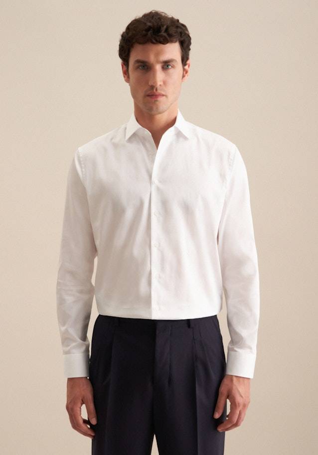 Seidensticker Bügelleichtes Satin Business Hemd in Regular mit Kentkragen und extra langem Arm