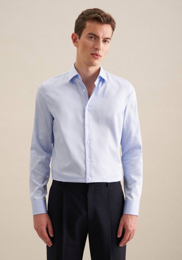 Seidensticker Bügelleichtes Satin Business Hemd in Shaped mit Kentkragen und extra langem Arm