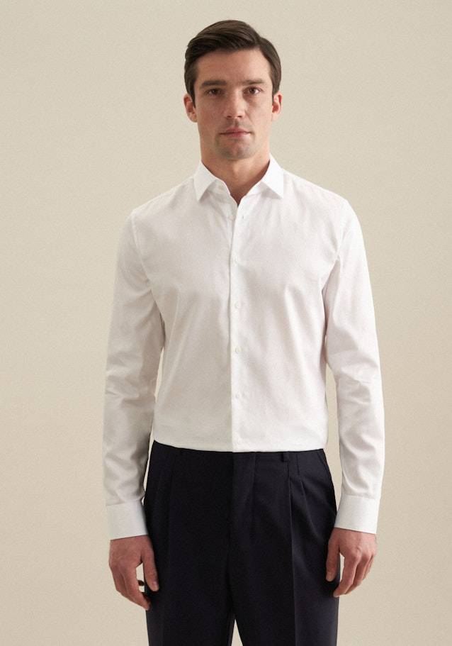 Seidensticker Bügelleichtes Satin Business Hemd in Shaped mit Kentkragen und extra langem Arm