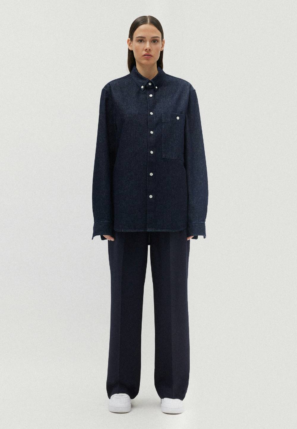 Seidensticker Denim Casual Hemd In Regular Mit Button-Down-Kragen