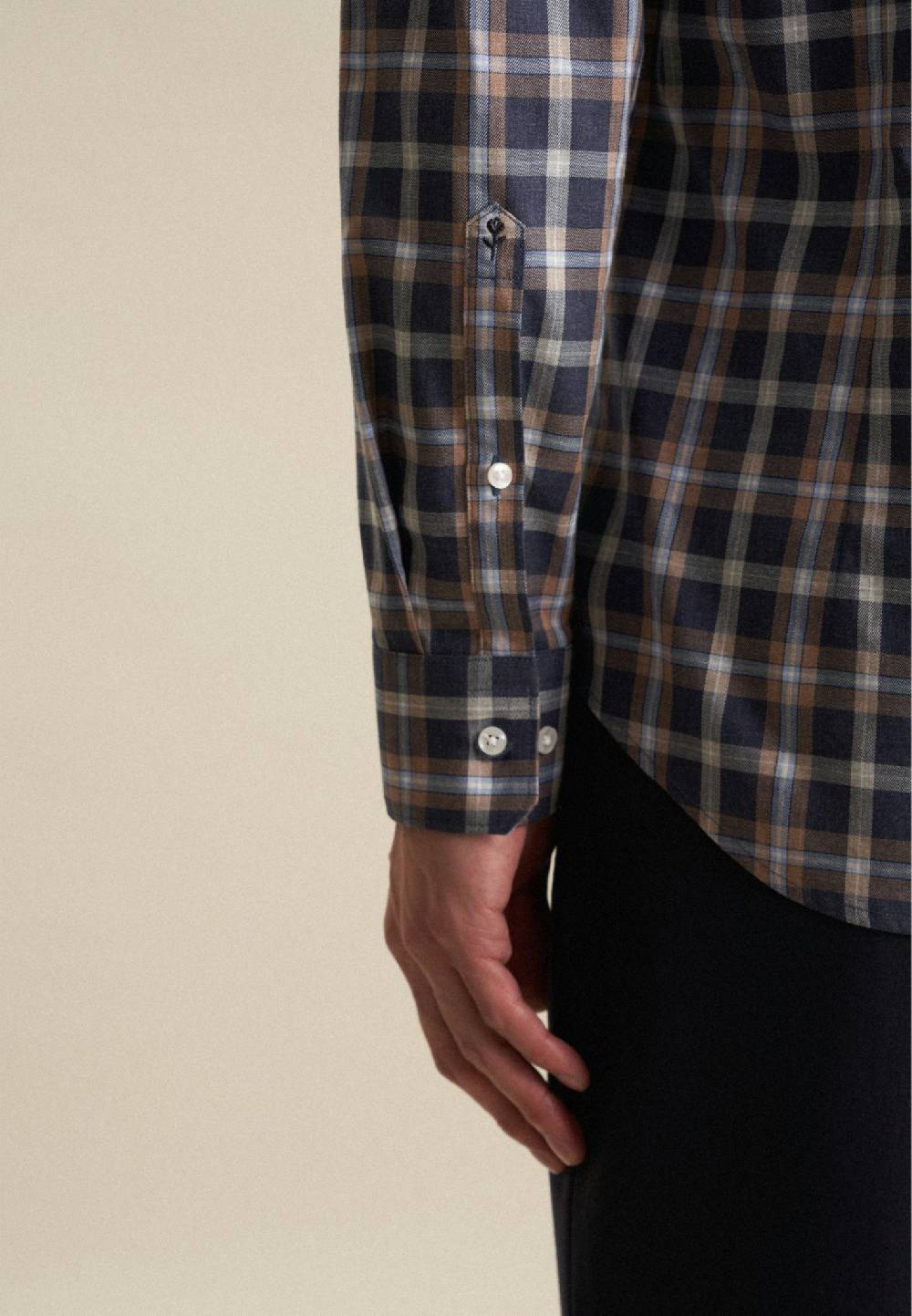 Seidensticker Fil A Fil Flanellhemd In Shaped Mit Button-Down-Kragen