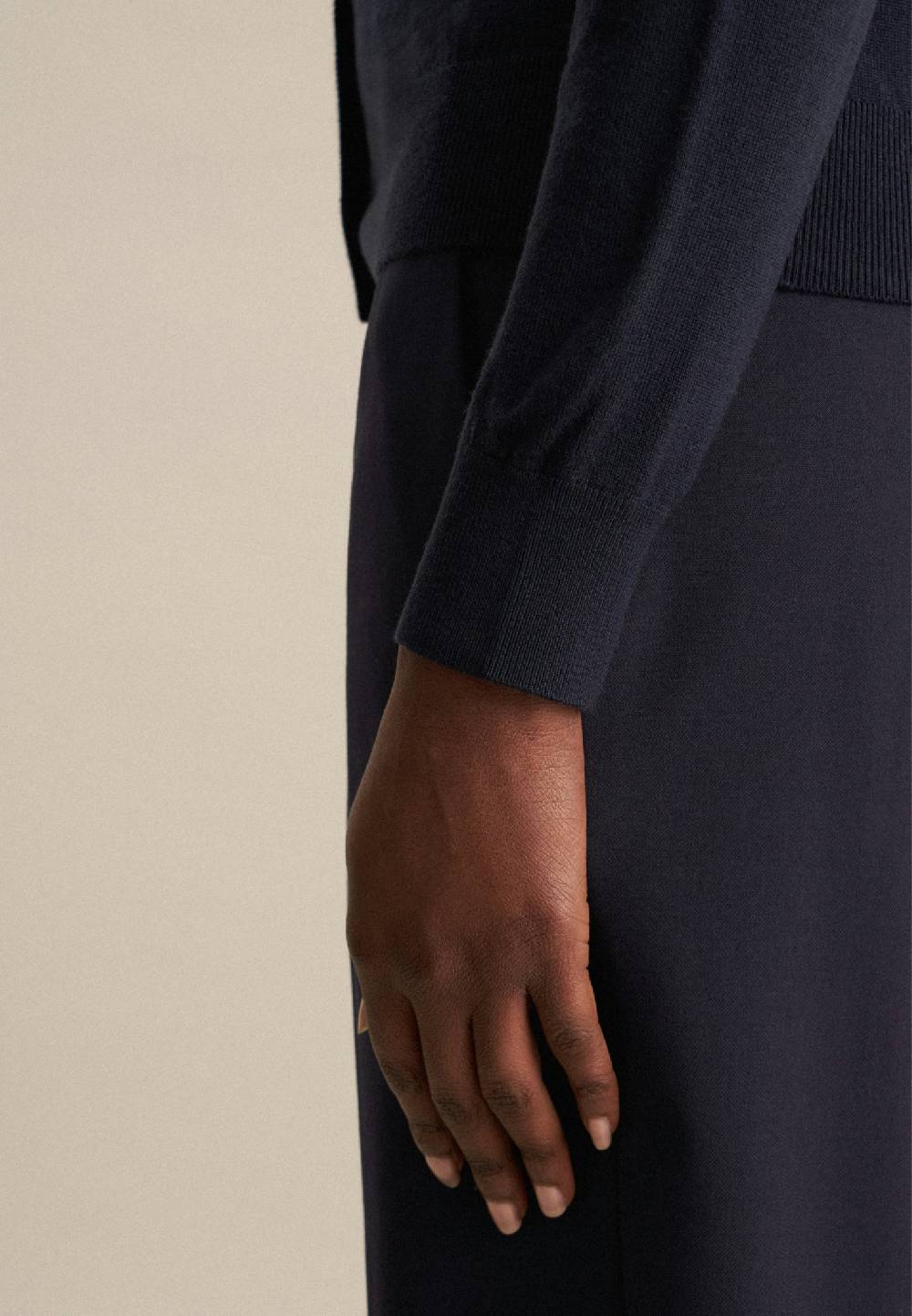 Seidensticker Rundhals Strick-Jacke Regular 100% Wolle