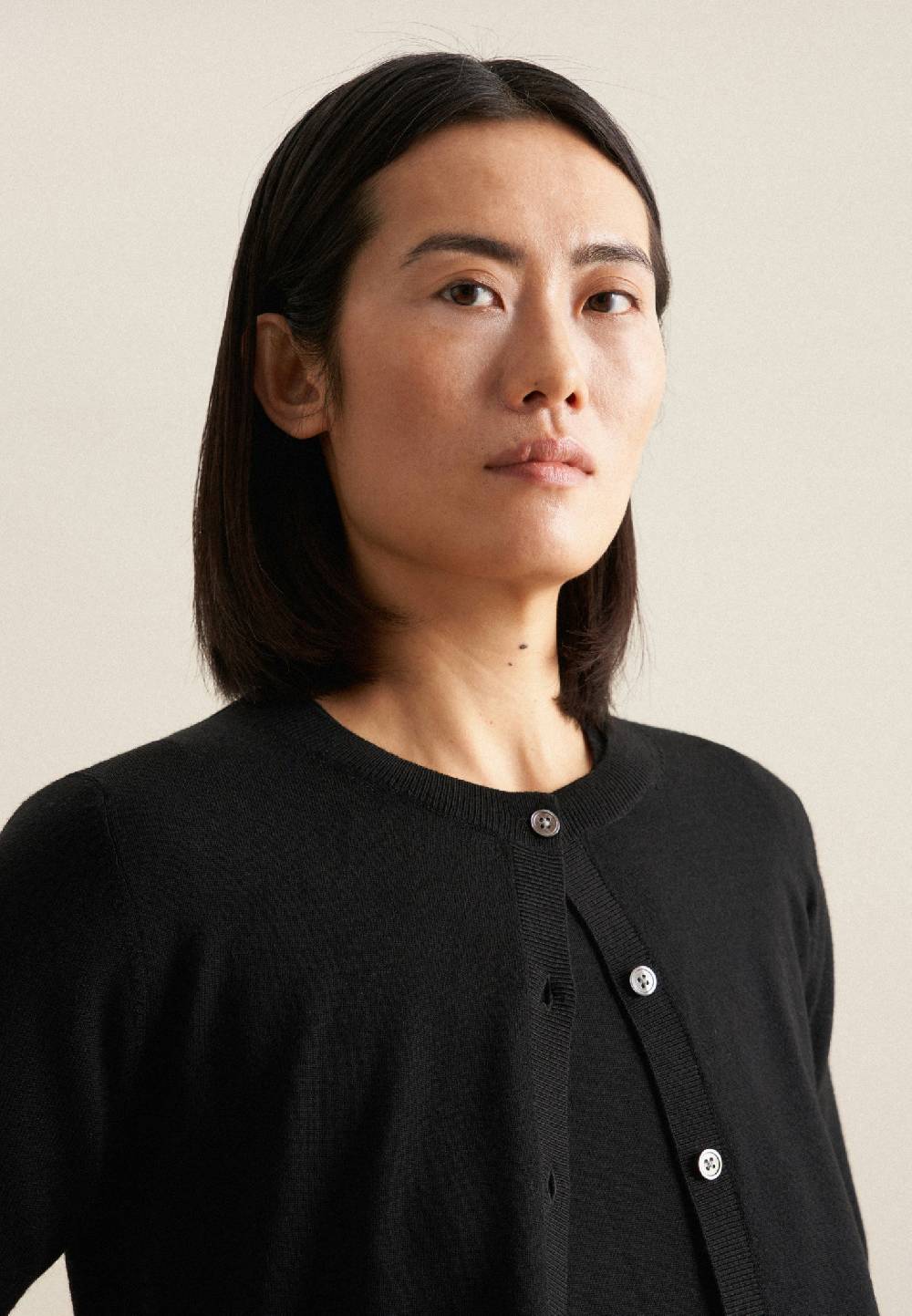 Seidensticker Rundhals Strick-Jacke Regular 100% Wolle