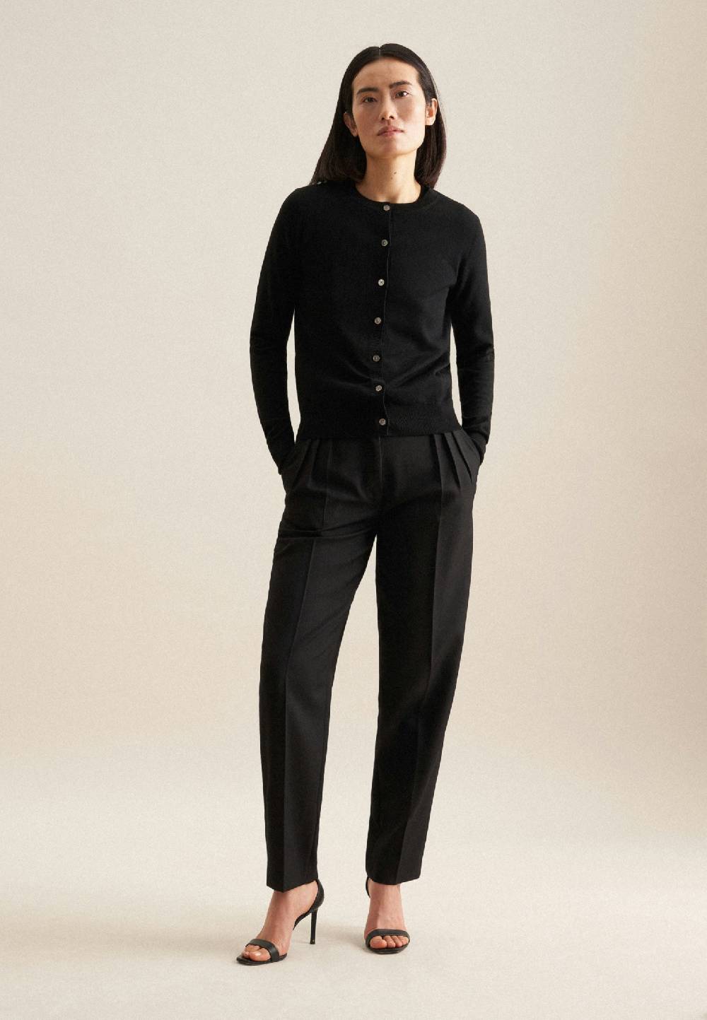 Seidensticker Rundhals Strick-Jacke Regular 100% Wolle