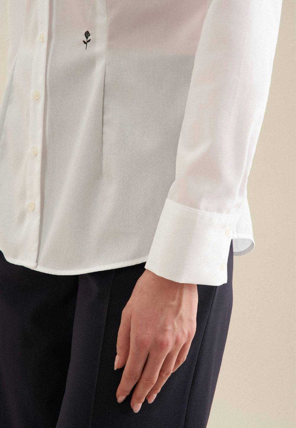 Seidensticker Bügelfreie Popeline Kelchkragenbluse