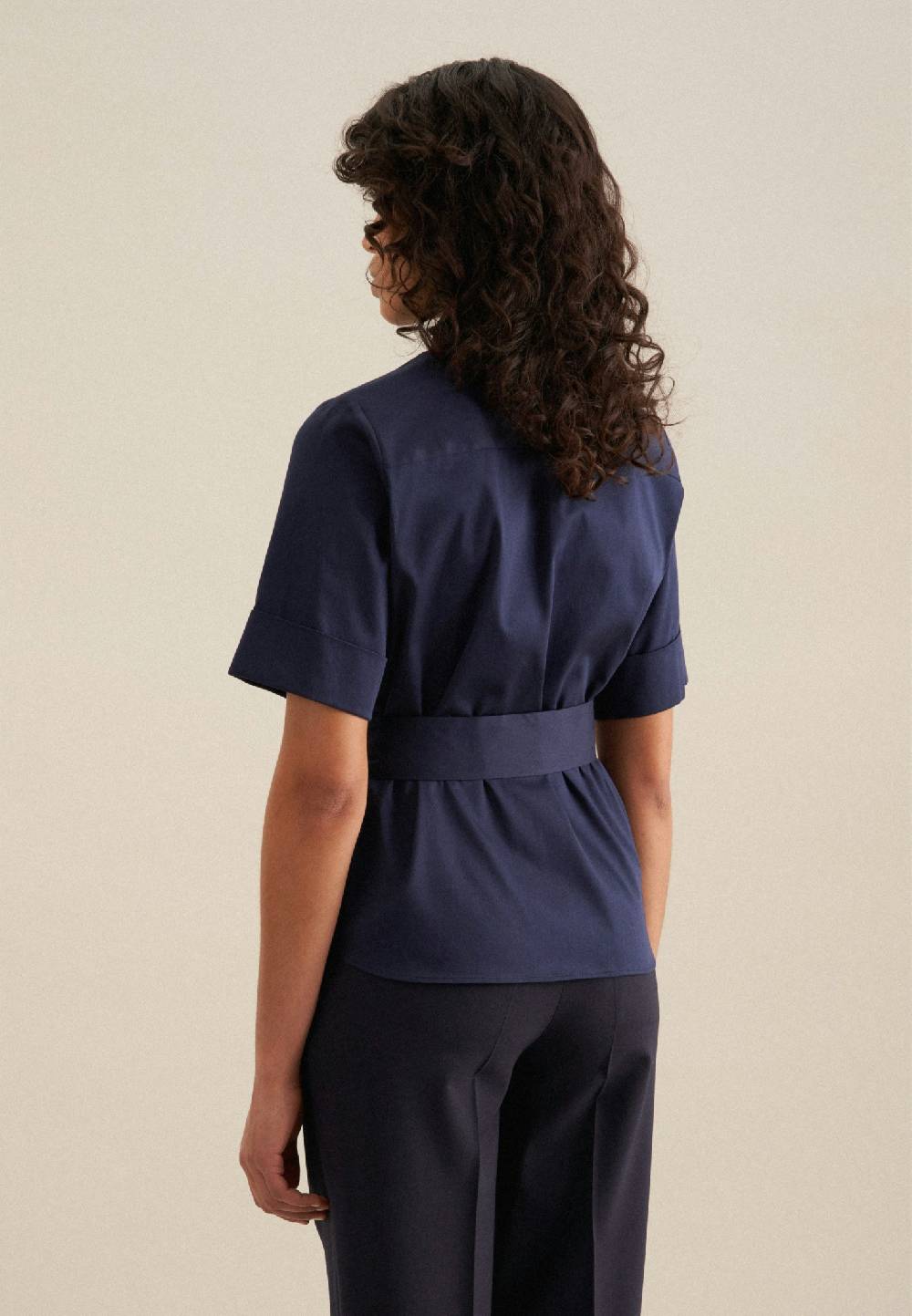 Seidensticker Kurzarm Satin Hemdbluse