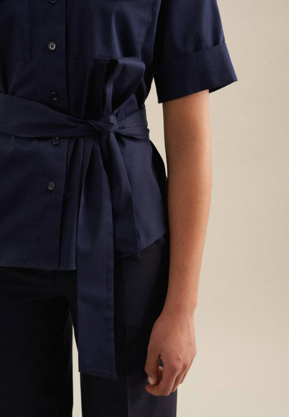 Seidensticker Kurzarm Satin Hemdbluse