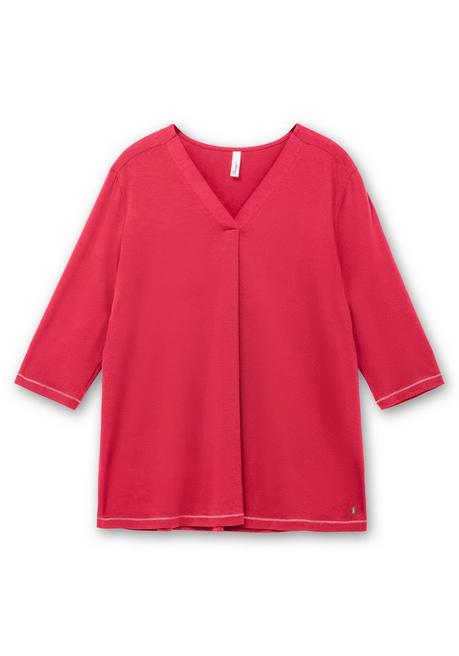 Sheego 3/4-Arm-Shirt In Leichter A-Linie, Mit TENCEL™ Lyocell - Magenta Sheego