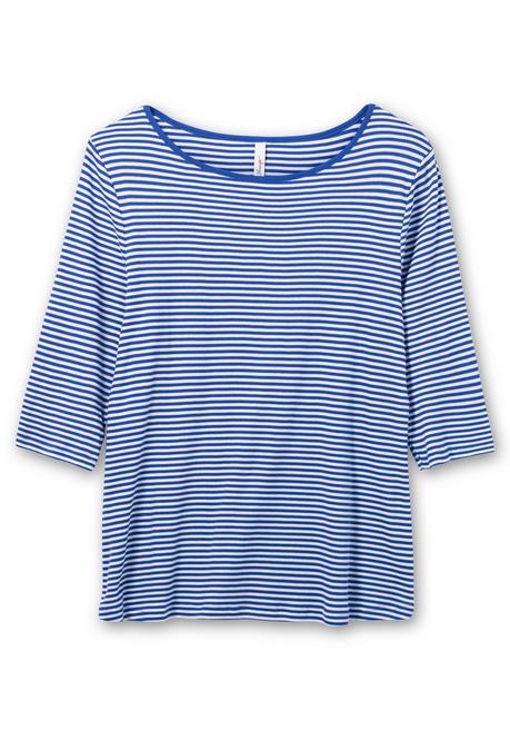 Sheego 3/4-Arm-Shirt Mit Garngefärbten Ringeln - Royalblau Sheego