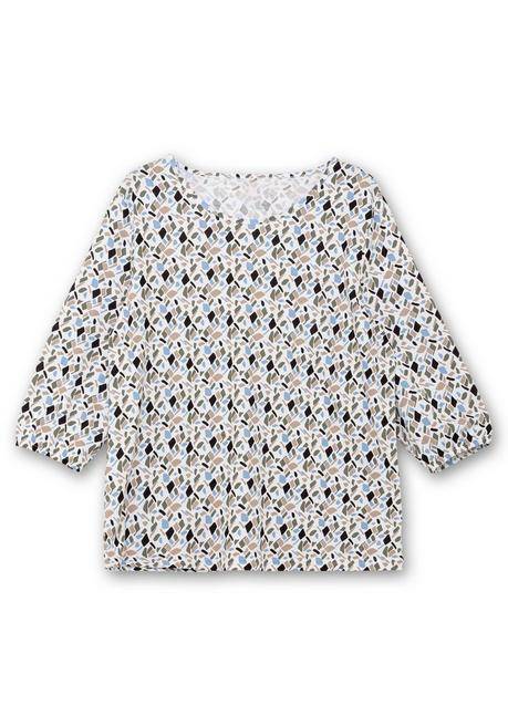 Sheego 3/4-Arm-Shirt Mit Grafikprint - Ecru Gemustert Sheego