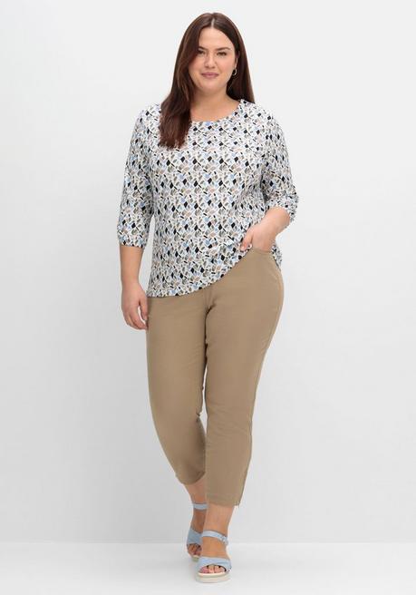 Sheego 3/4-Arm-Shirt Mit Grafikprint - Ecru Gemustert Sheego