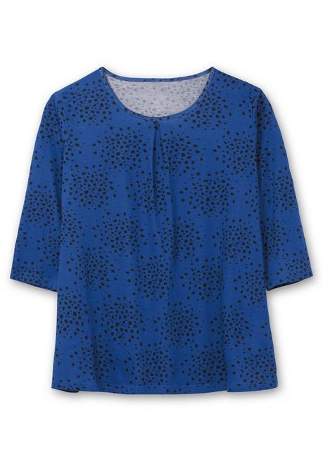 Sheego 3/4-Arm-Shirt Mit Konfetti-Print - Blau Gemustert Sheego