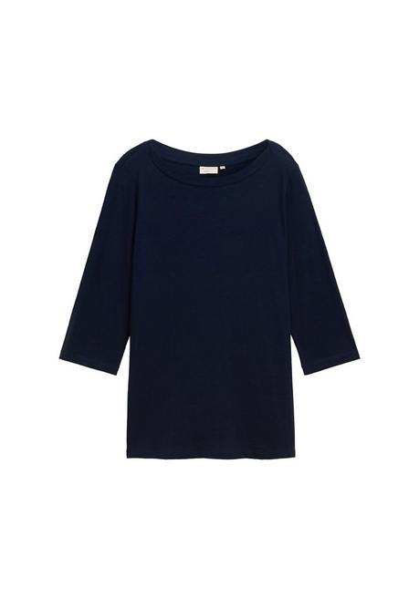 TOM TAILOR Plus 3/4-Arm-Shirt Mit U-Boot-Ausschnitt - Marine Sheego