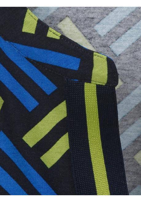 VIA APPIA DUE 3/4-Arm-Shirt Mit V-Ausschnitt Und Grafikmuster - Blau Gemustert Sheego