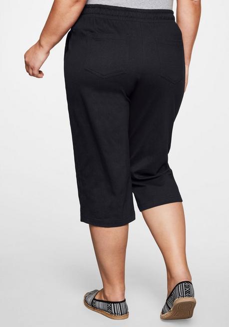 Sheego 3/4-Hose Mit Schlupfbund, Aus Jersey - Schwarz Sheego